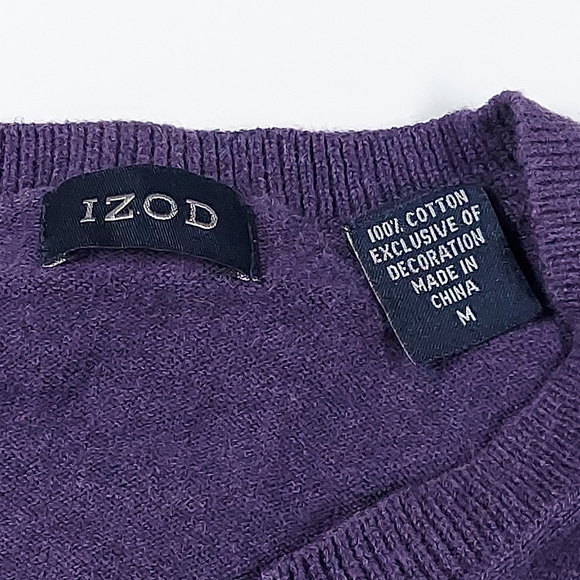 IZOD Purple Pullover VNeck Lightweight Sweater - Picture 9 of 11